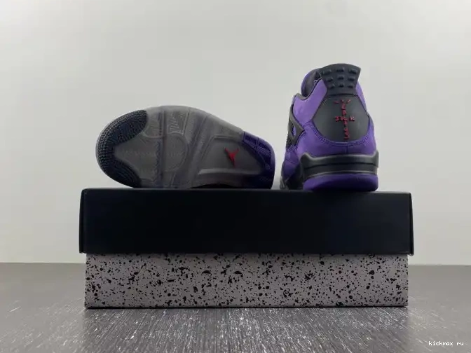 Rep Kickmax Air 4 x Travis Scott Suede Purple Jordan 0509